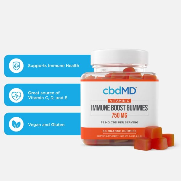 cbdMD CBD & Vitamin C Immunity Boost Gummies - 750MG, 60ct - Image 2