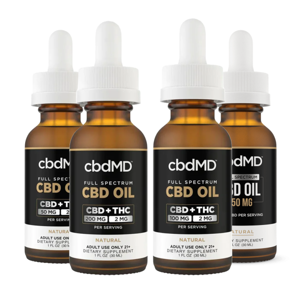 cbdMD Full Spectrum CBD Oil Tinctures - Natural