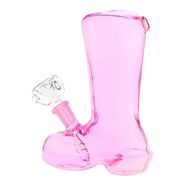 Boot-iful Mini Glass Water Pipe - 5" / 10mm F / Colors Vary - Image 3