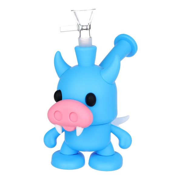 Vampire Cow Silicone Bubbler - 6" / Colors Vary - Image 3