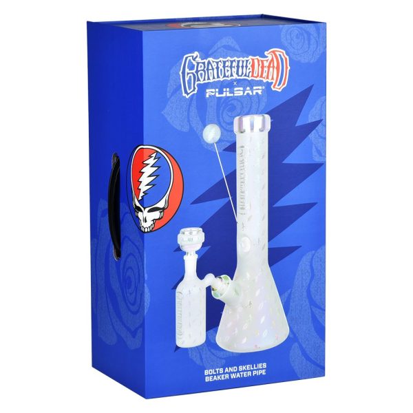 Grateful Dead x Pulsar Bolts And Skellies Glass Beaker Water Pipe Set | 13.75" | 14mm F - Image 15