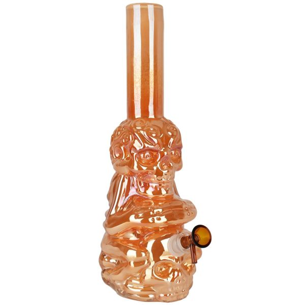 Iridescent Crouching Skeleton Soft Glass Water Pipe - 13.5" - Image 3