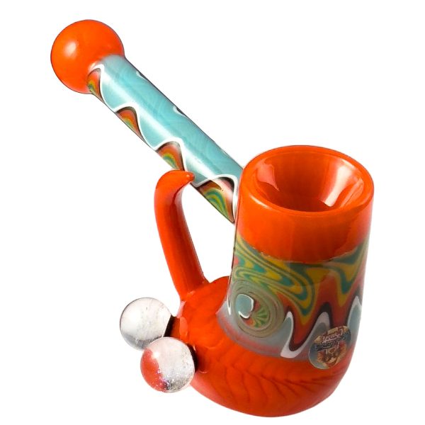 Crush Fang Bub Pipe w/Dual Galaxy Marbles (Various Colors) - Image 5