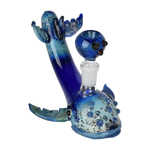 Whale of the Depths Glass Water Pipe - 6.75" / 14mm F - Image 3