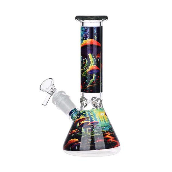 Mushroom Forest Glass Beaker Water Pipe Smoking Set - 7.75" - Image 6