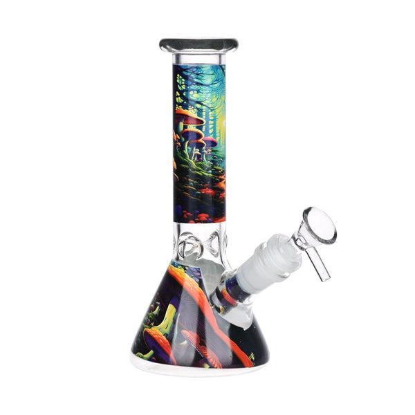 Mushroom Forest Glass Beaker Water Pipe Smoking Set - 7.75" - Image 5