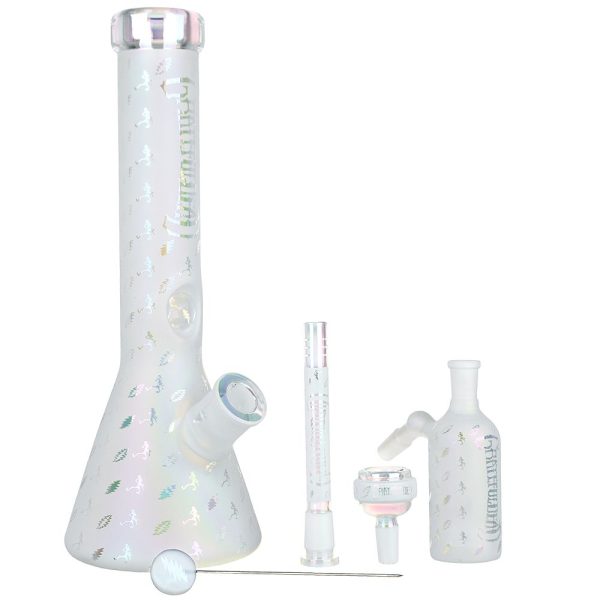 Grateful Dead x Pulsar Bolts And Skellies Glass Beaker Water Pipe Set | 13.75" | 14mm F - Image 10