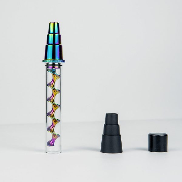 Glass Blunt Hand Pipe - Multiple Colors 5" - Image 2