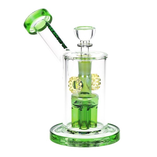 SeshGear Steampunk Gears Fumed Perc Glass Water Pipe | 6.5" | 14mm F - Image 6
