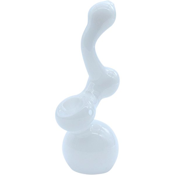 LA Pipes Ivory Sherlock Glass Sherlock Bubbler Pipe 6" - Image 3
