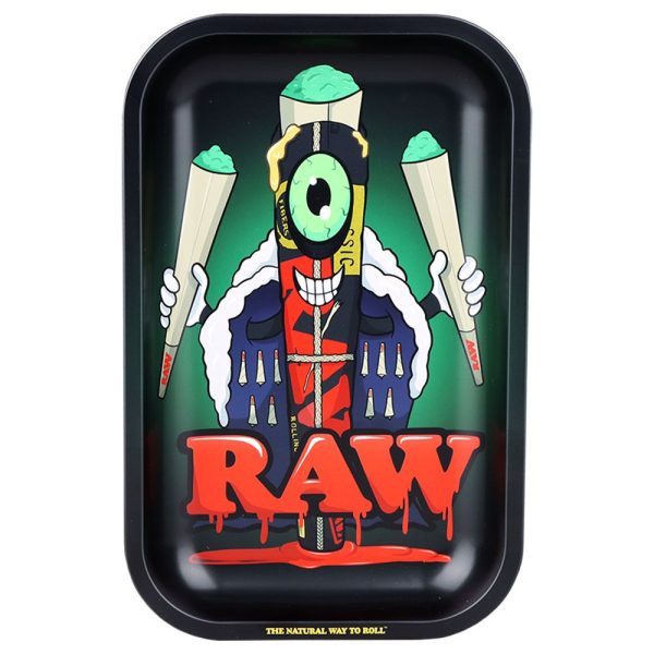 RAW Black Cone Monster Metal Small Rolling Tray - 11"x7" - Image 2