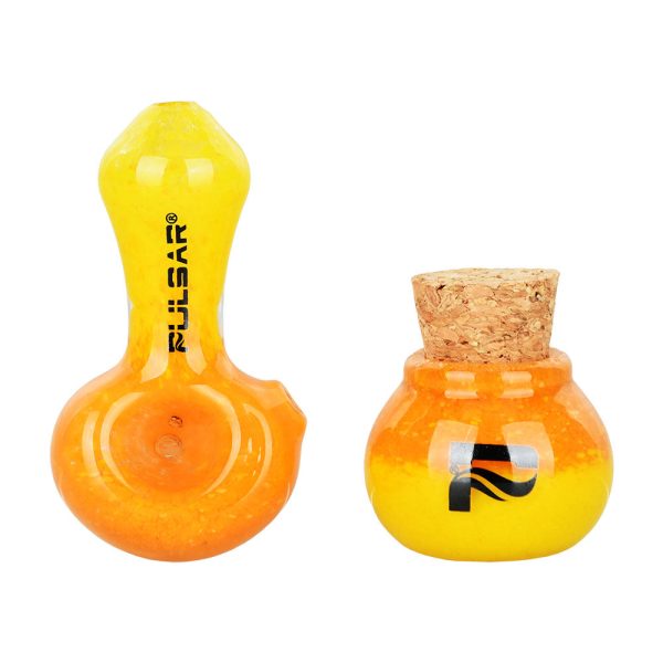 Pulsar Puff & Stash Glass Spoon Pipe & Jar | 2.5" - Image 5