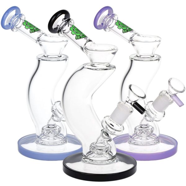 SeshGear Hip Check Curved Glass Water Pipe | 7.75" | 14mm F - Image 4