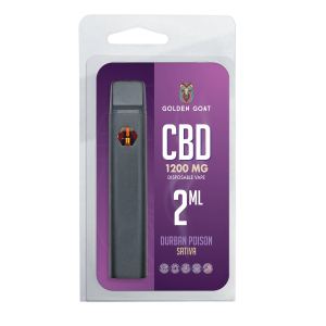 Golden Goat CBD Rechargeable Vape Device 1200MG, Durban Poison (Sativa)