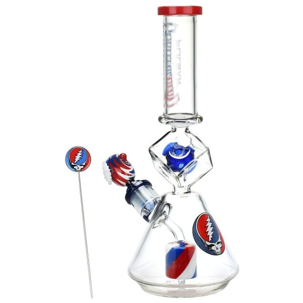 Grateful Dead x Pulsar Inception Cube Beaker Glass Water Pipe - 12.75" / 14mm F - Image 3