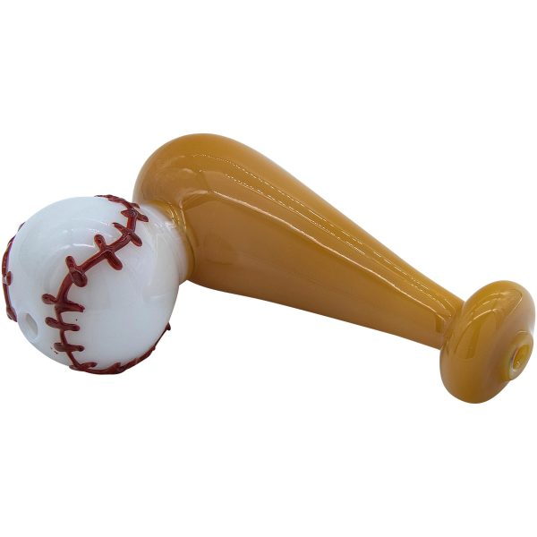 LA Pipes "420 Stretch" Bat & Baseball Glass Pipe - Image 2