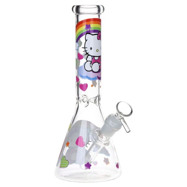Greetings Feline Glass Beaker Water Pipe | 10" | 14mm F | Designs Vary - Image 3