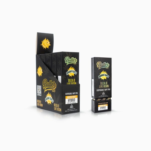Butter OG Delta 8 Live Resin Disposable Vape 2G - Banana Runtz (Hybrid) - Image 2